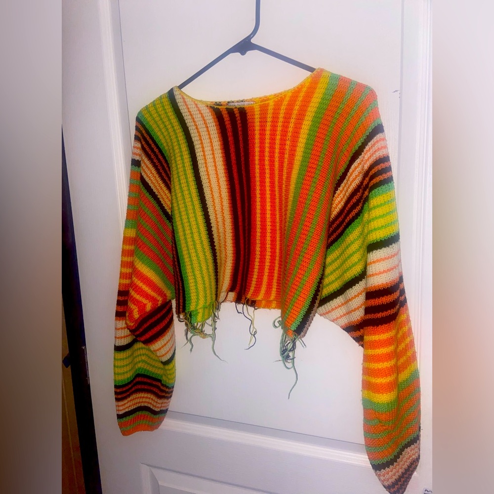 Urban Outfitters small cropped sweater multi color